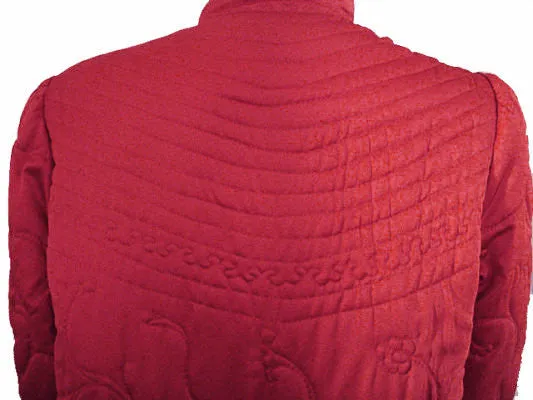 *VINTAGE RARE CHRISTIAN DIOR QUILTED ROBE MADE IN HONG KONG IN LACQUER RED  - WOULD MAKE A WONDERFUL GIFT