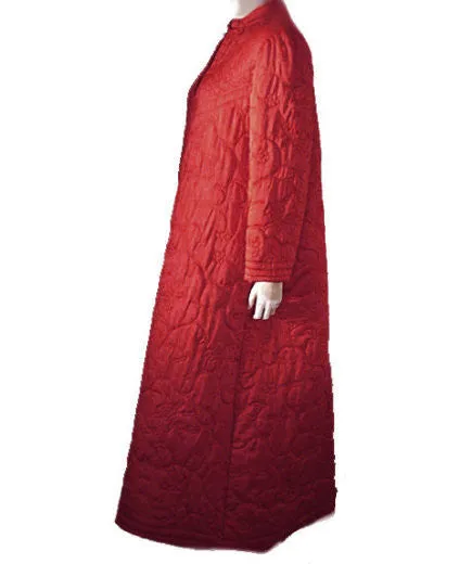 *VINTAGE RARE CHRISTIAN DIOR QUILTED ROBE MADE IN HONG KONG IN LACQUER RED  - WOULD MAKE A WONDERFUL GIFT