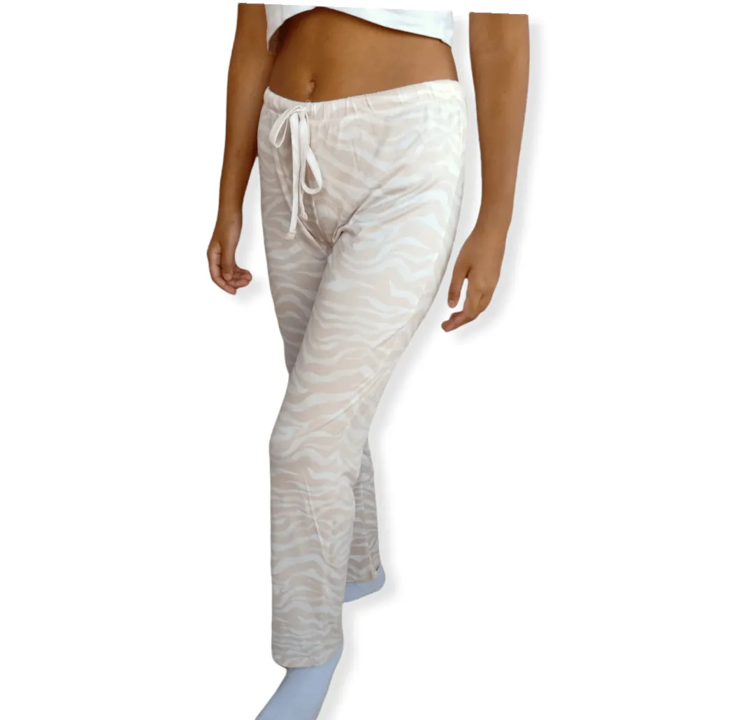 Women Pajama Pants - Saumon x White