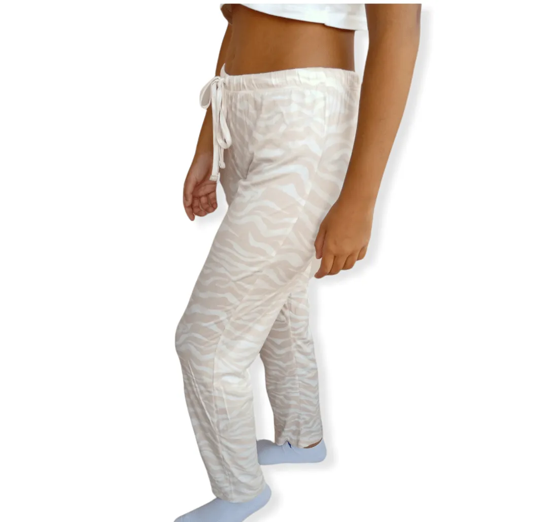 Women Pajama Pants - Saumon x White